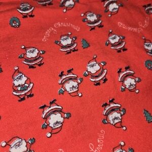 Santa Merry Christmas Cotton Flannel Fabric 3yds 10 Inches X 40" Prewashed